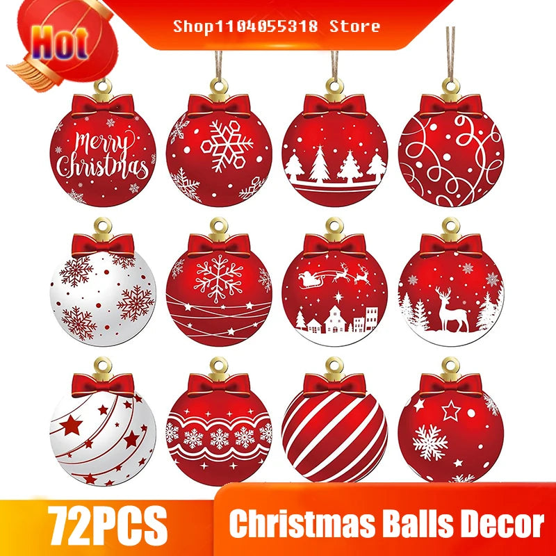 イベント・クリスマス装飾|12個セット 木製オーナメント