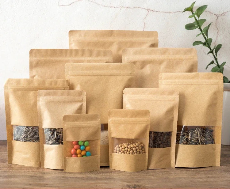 |イベント・ノベルティ用品 | 透明窓・ファスナー付 クラフト製ギフトバック