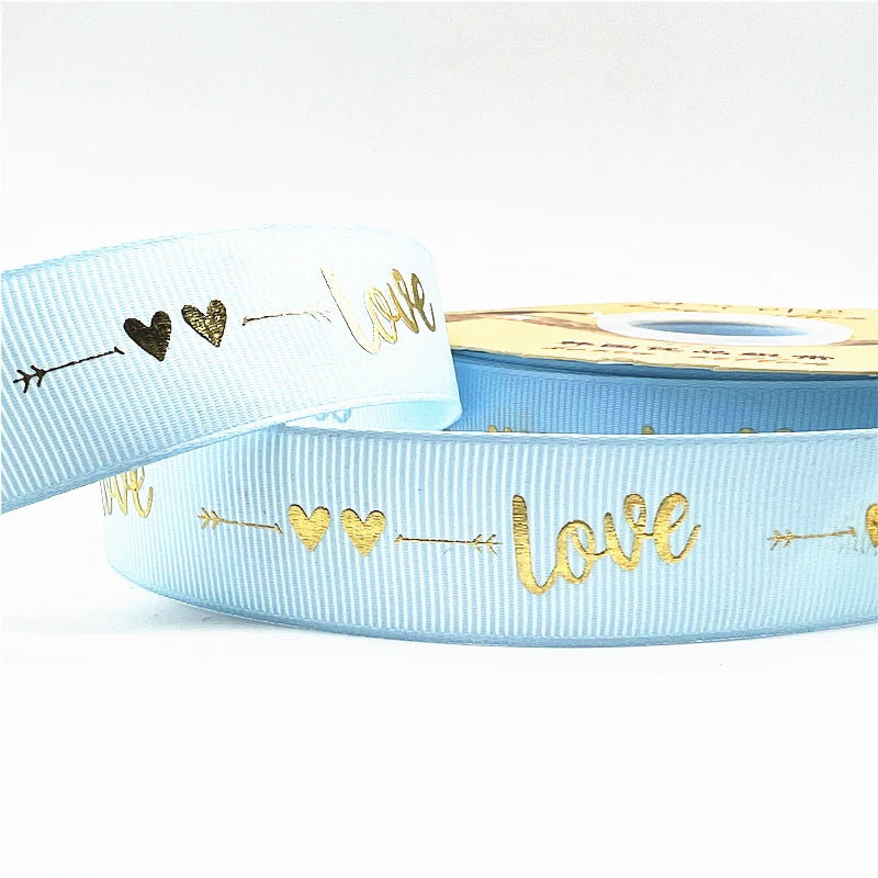 グログラン LOVEリボン 25mm 幅 5ヤード