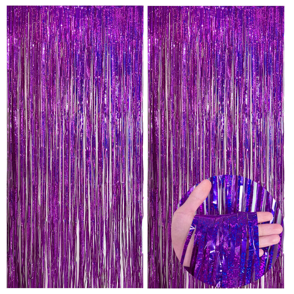 パーティー・インテリア装飾 キラキラ!カーテン 波型/ストレート型 2種類