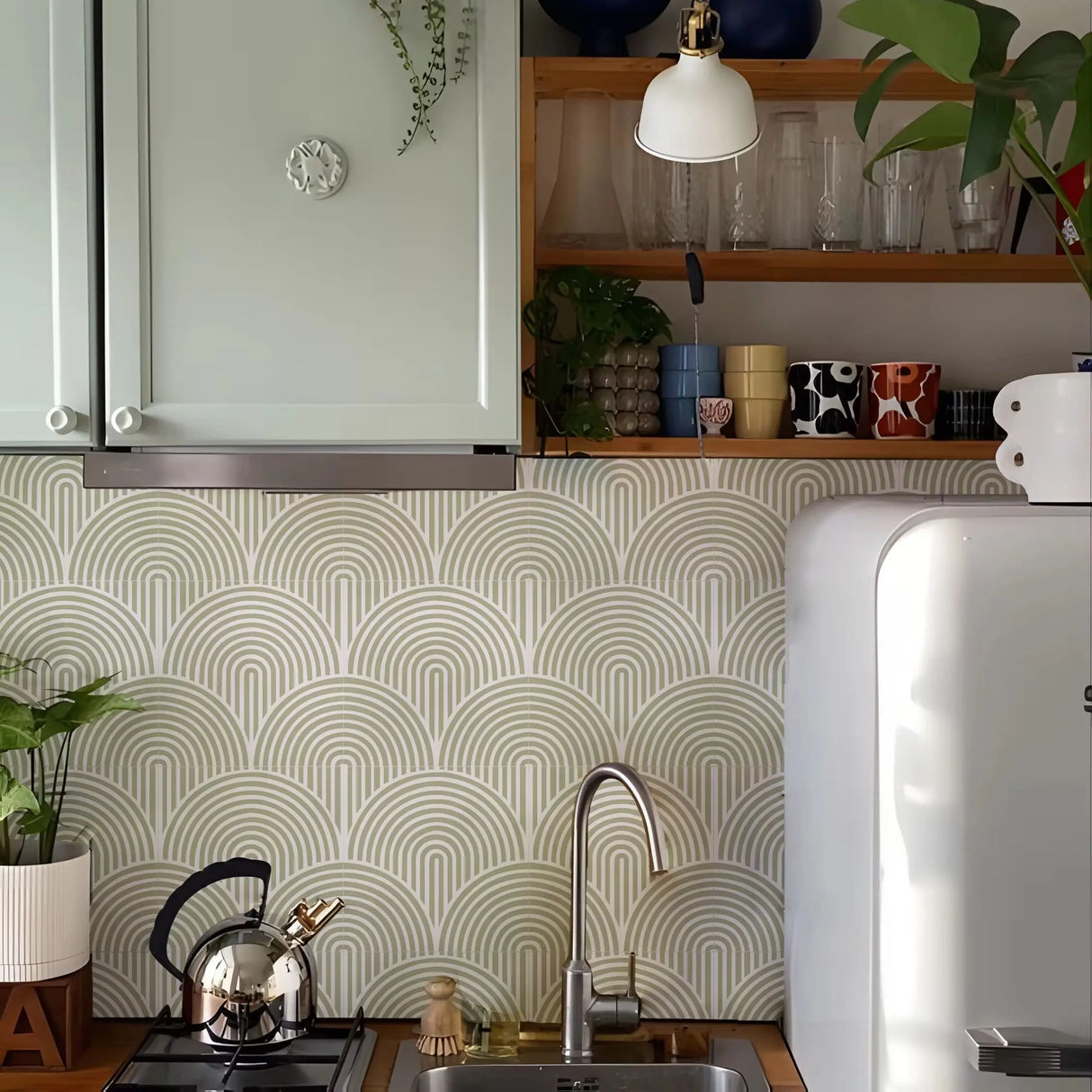 DIY用 モダン柄タイル風 ステッカー 20×20c 10枚入 多彩なモダン柄