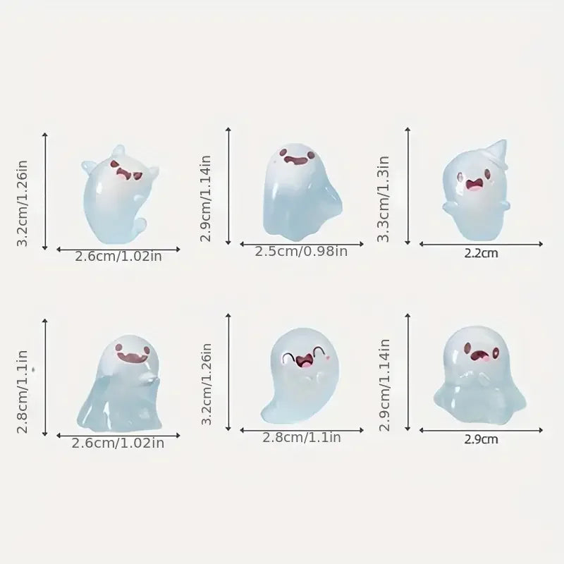 イベント・ハロウィングッズ|光るゴースト樹脂デコレーション6個セット