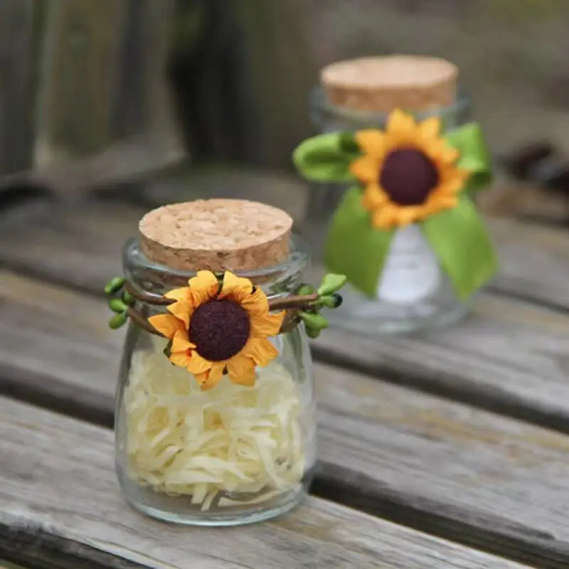 人工ひまわり 紙花 3.5cm/100個セット【エコ素材】DIY・パーティー装飾・ウェディング用