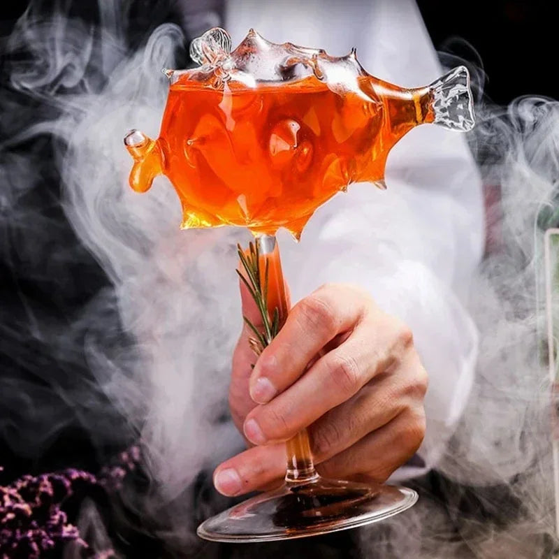 |イベント・ノベルティ用品 | ヤマアラシ型手作りカクテルグラスゴブレット |270ml