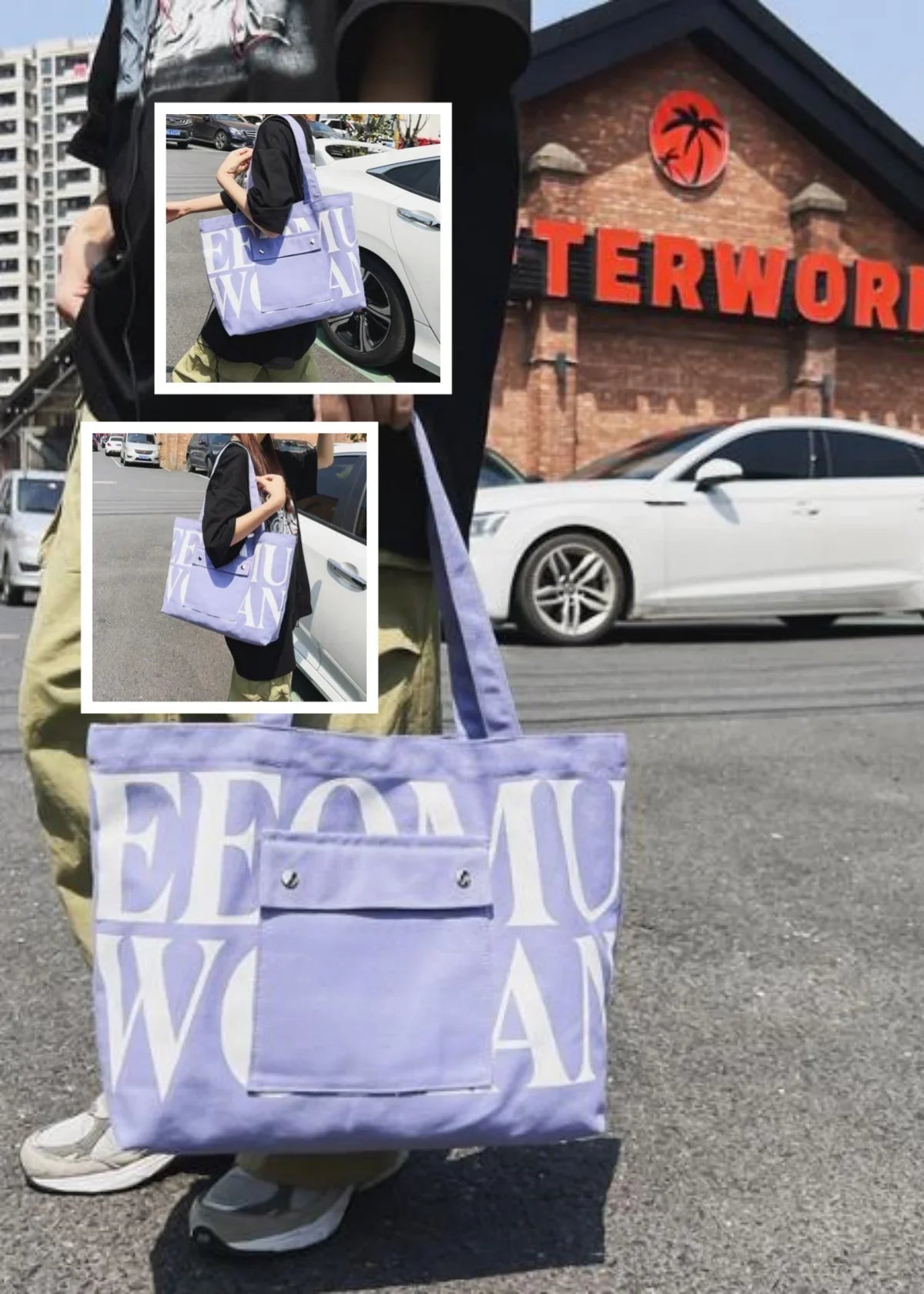 |イベント・ノベルティ用品 | 大容量キャンバスショルダーバッグ | W46×H31×D12㎝