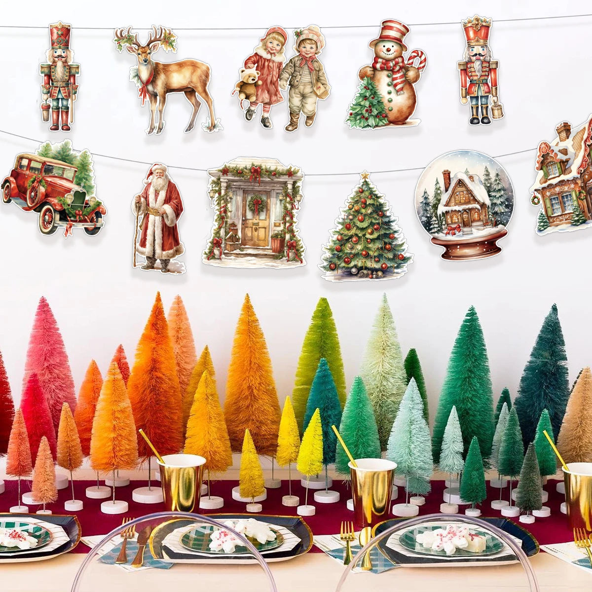 【クリスマス・パーティー装飾】ジンジャーマン 紙製オーナメント( 1セット)