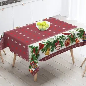 クリスマステーブルクロス|雪だるま柄 防水テーブルクロス
