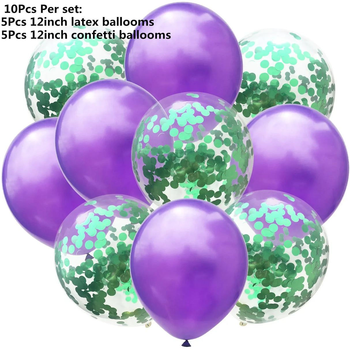 カラフル紙吹雪ラテックスバルーン10個セット