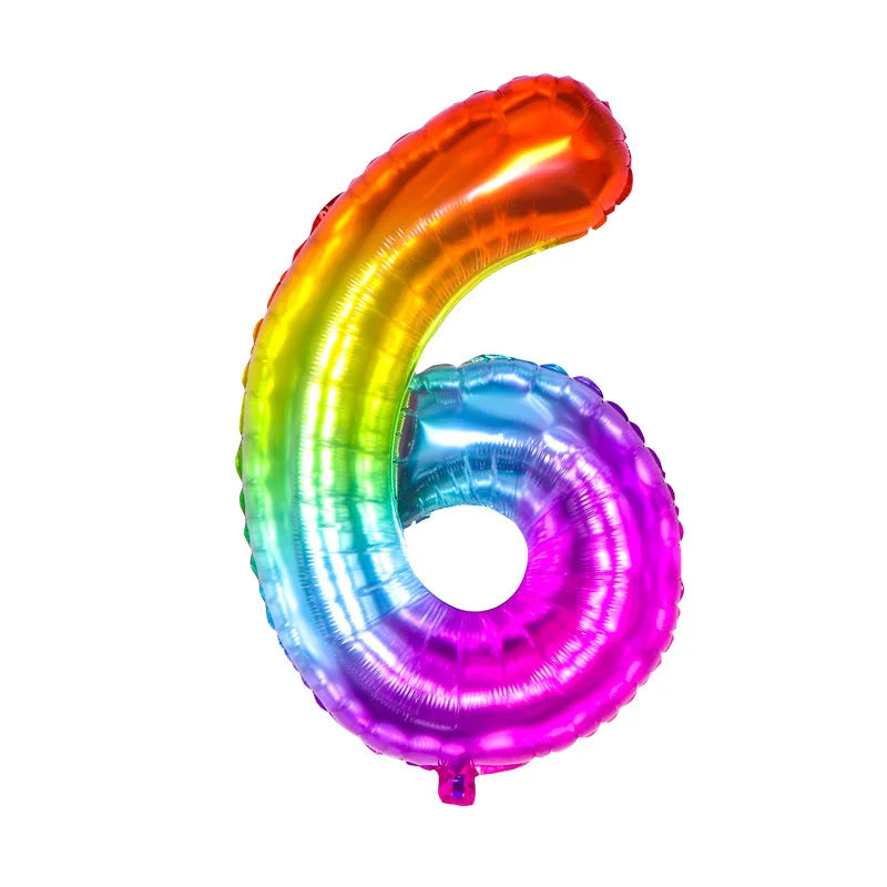イベント・クリスマス装飾|グラデーションレインボー数字バルーン(ナンバーバルーン)