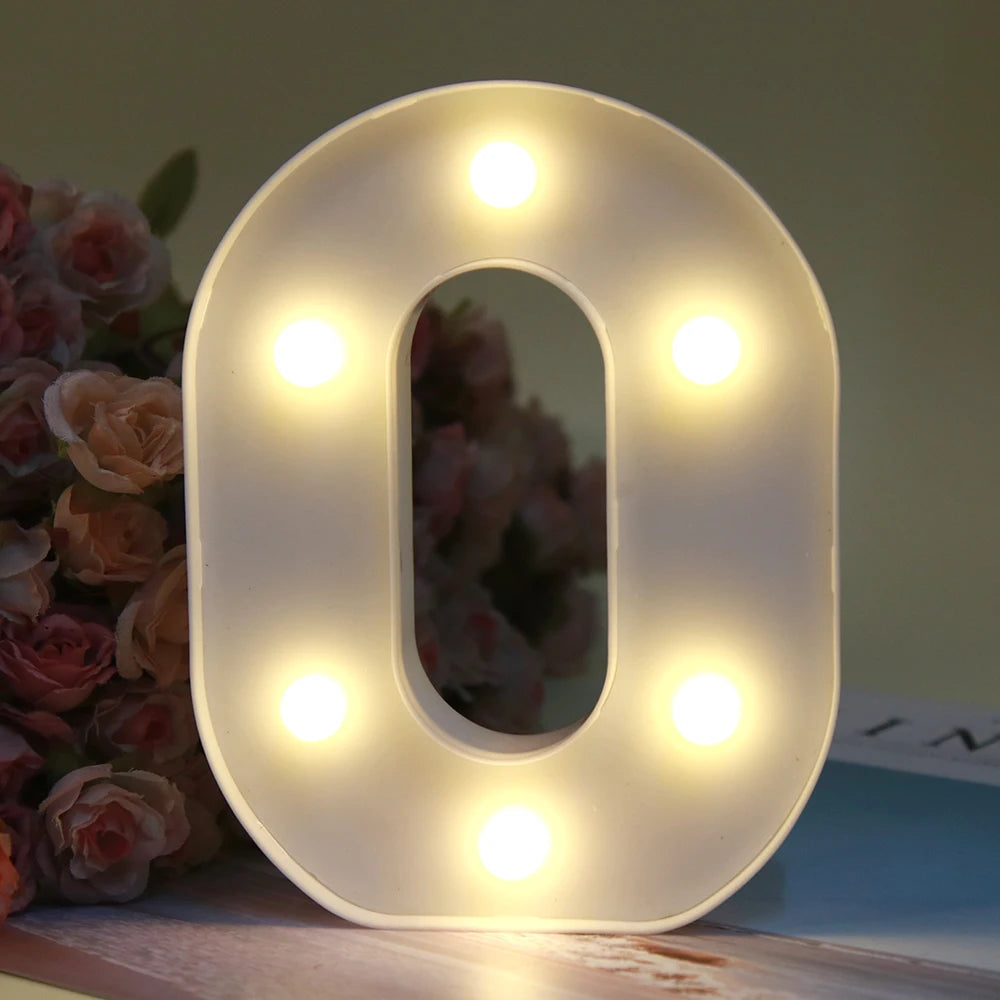 【LED装飾】LEDライト・デコレーションライト(ハート/数字/アルファベット)ホワイト 16cm