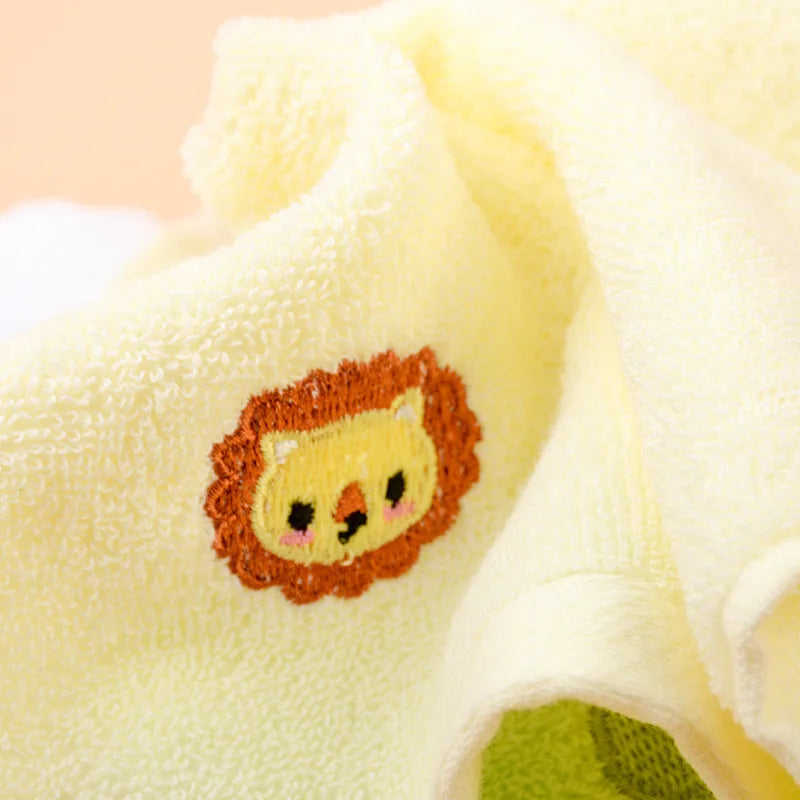 | ノベルティ用品 | 動物刺繍入りコットンフェイスタオル| 25x25c