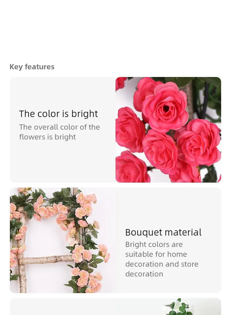 パーティー・インテリア装飾|造花シルクローズガーランド