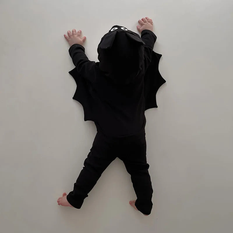 ハロウィンベビー服セット コウモリ柄3点セット