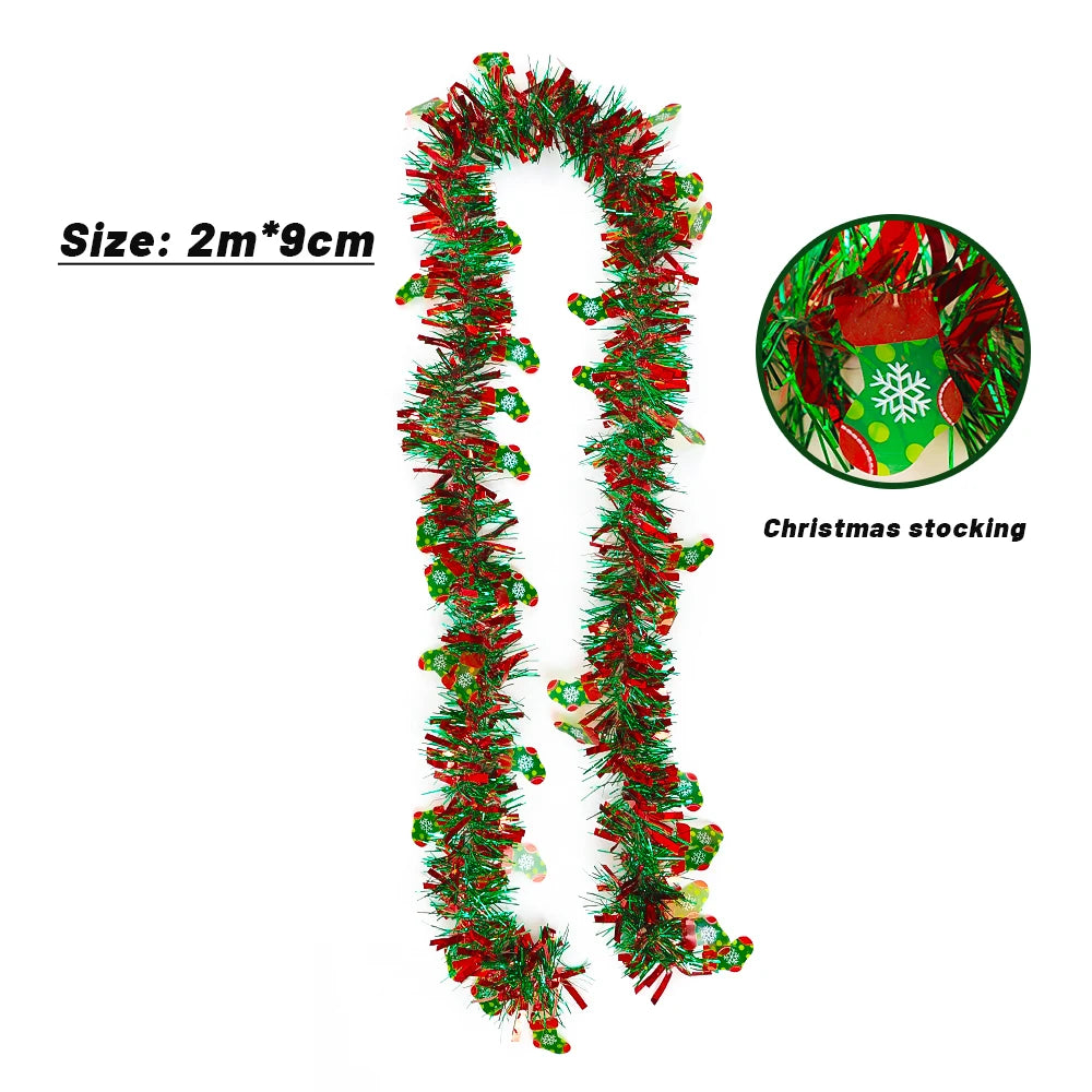 クリスマスリース|クリスマスカラーリボンガーランド 2m