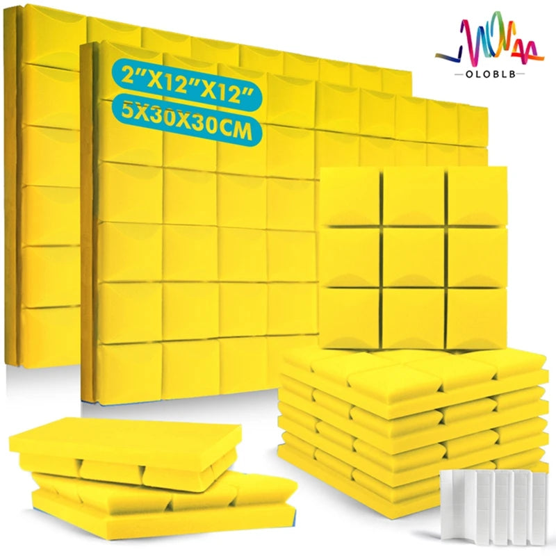 防音!DIY用 POPなキューブ型タイル風 ステッカー 10枚入 厚さ5cm吸音素材