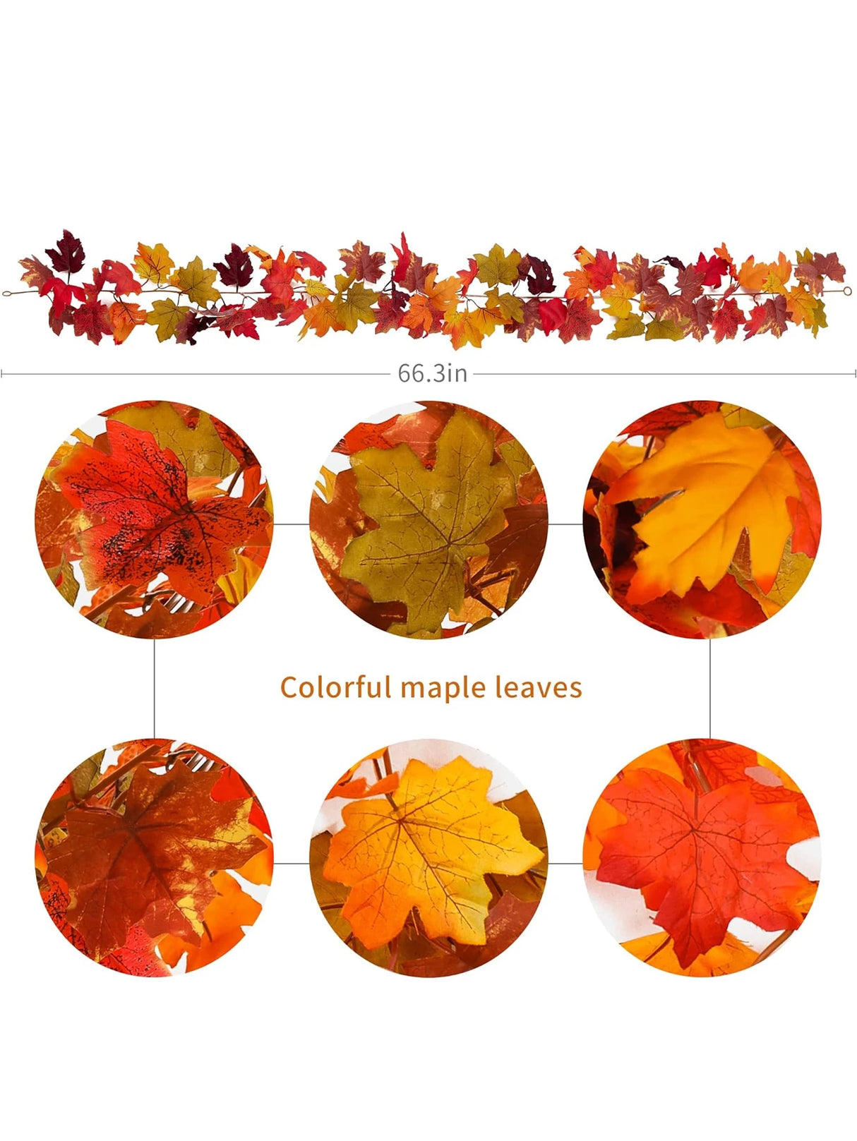 ハロウィンリース|秋のメープルリーフガーランドデコレーション