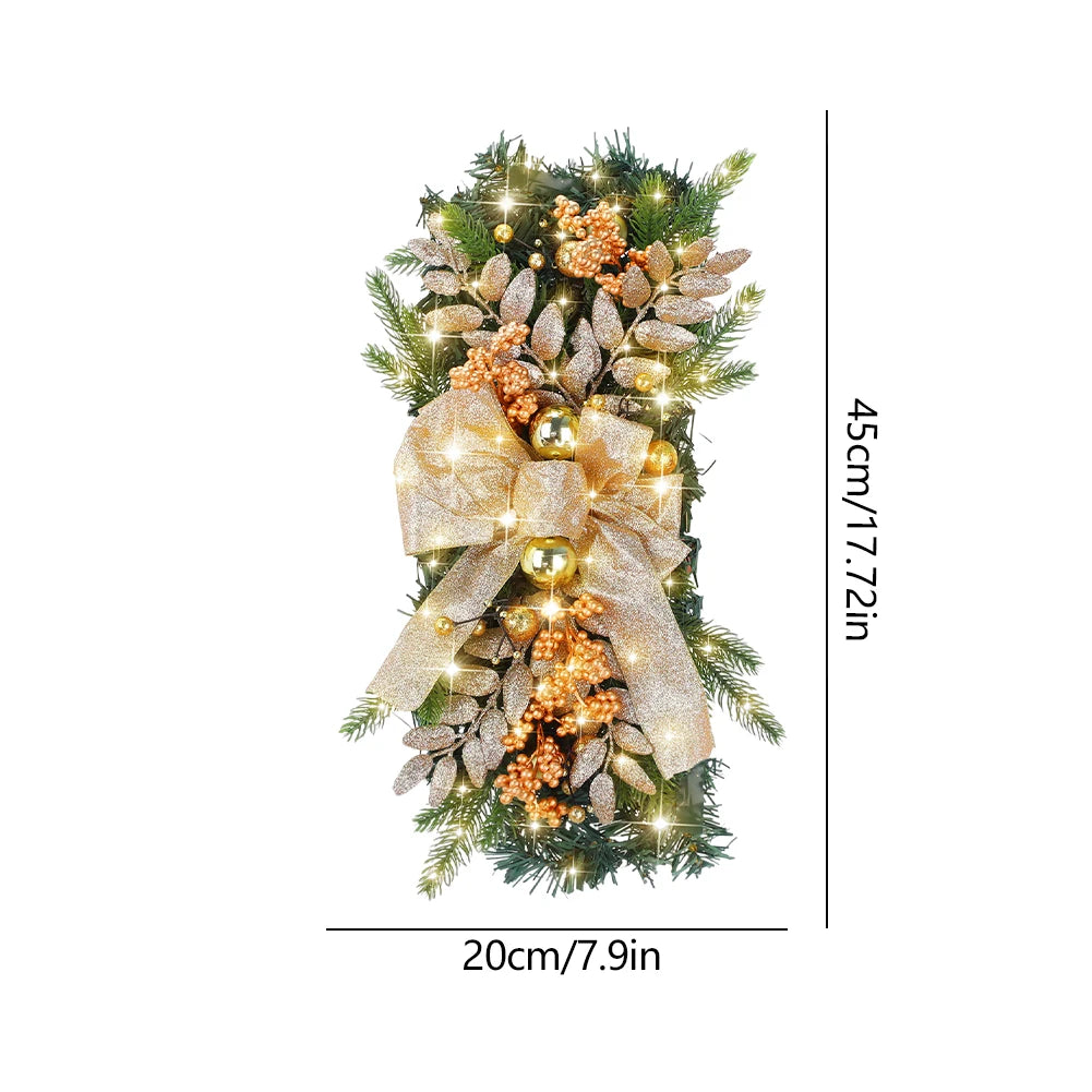 LED付きクリスマススワッグリースデコレーション