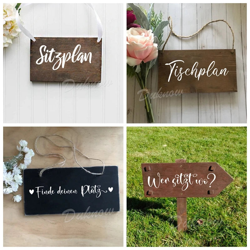 ドイツ語 結婚式座席表 アートステッカー