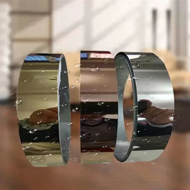 壁面装飾用 リアルなメタリックラインシート 幅1㎝~3㎝ ミラー仕上げ