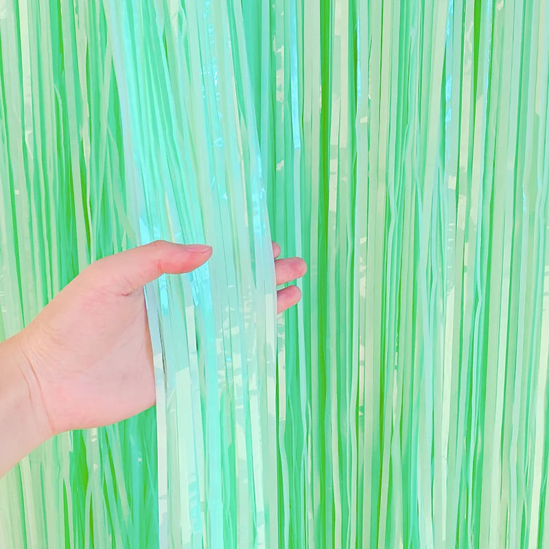 パーティー・インテリア用装飾 マカロン・レインボーカラーカーテン 1P/2Pセット