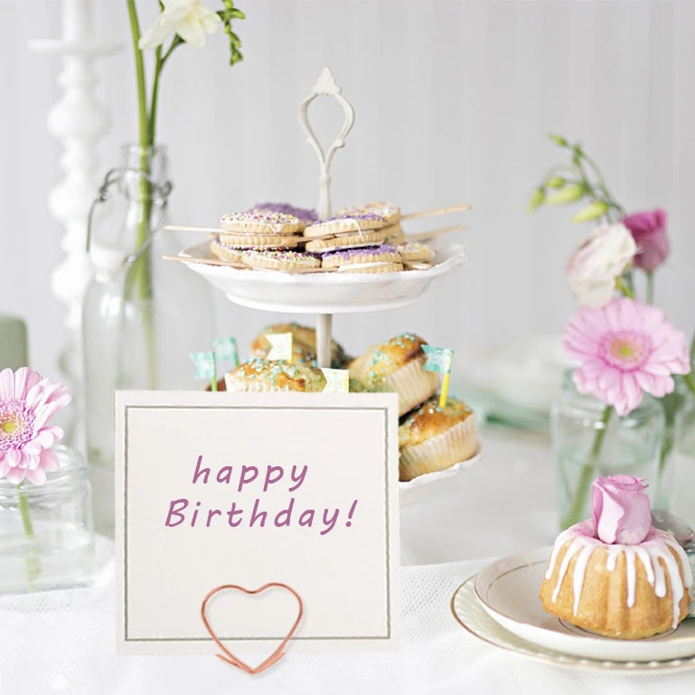 イベント・結婚式装飾|ハート型メタルフォトクリップスタンド 15個セット