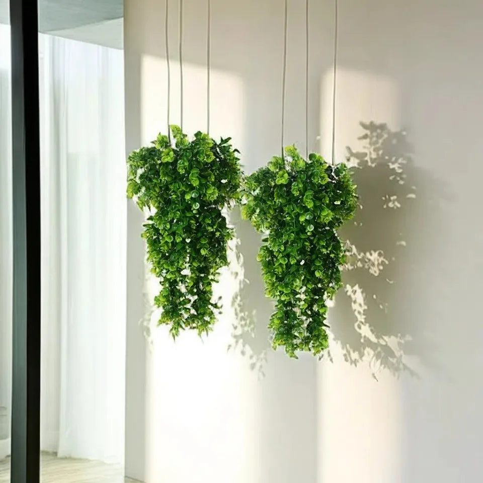 パーティー・ガーデン装飾|造花ユーカリハンギングプラント3個セット(80c)