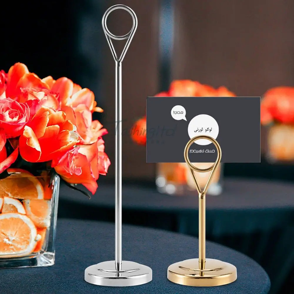 イベント・結婚式装飾|ステンレス製ラウンドフォトクリップホルダー