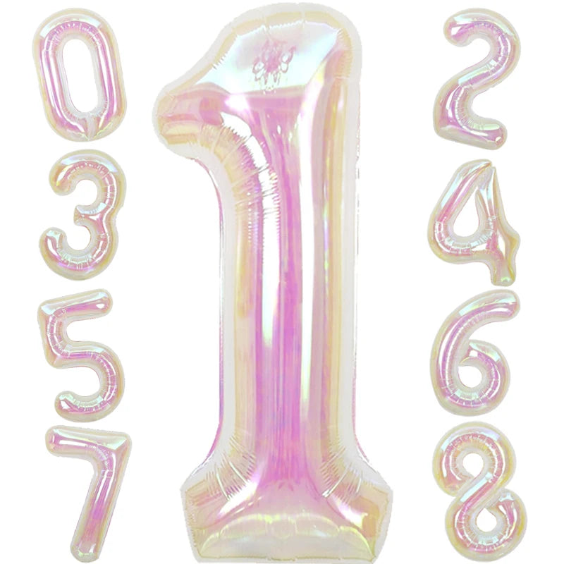 バルーン装飾 数字 レインボーカラーバルーン 誕生日パーティー用