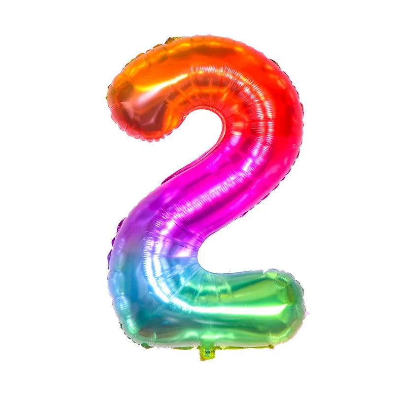 イベント・クリスマス装飾|グラデーションレインボー数字バルーン(ナンバーバルーン)