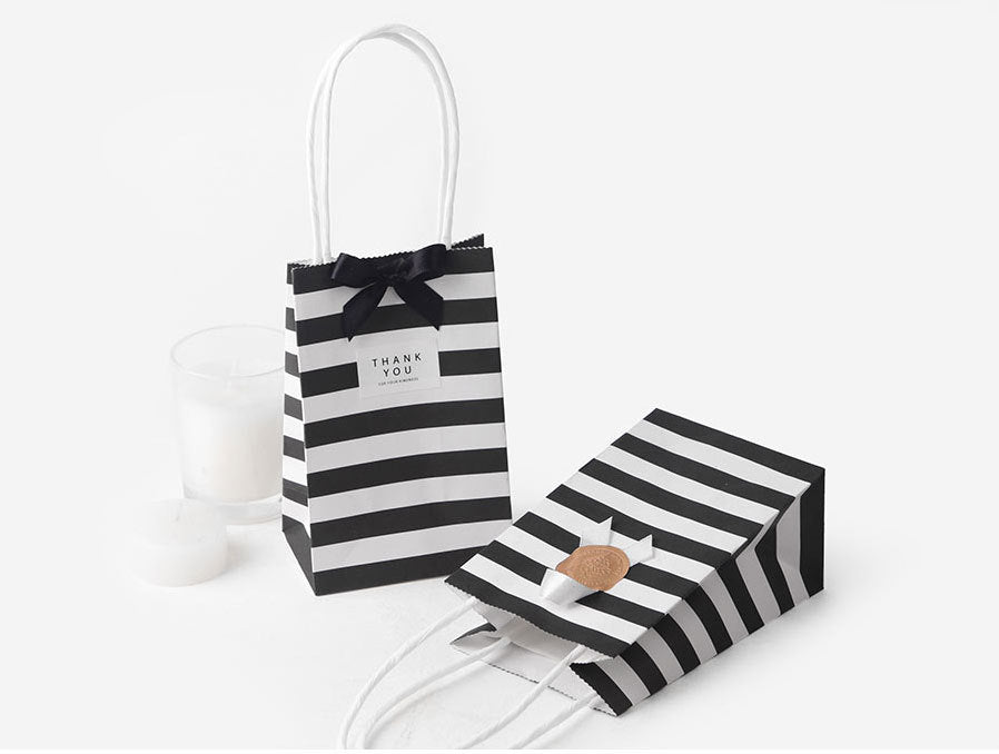 |ノベルティ用品 | ストライプ柄ミニギフトバッグ 10個セット | 7.5×12×5㎝