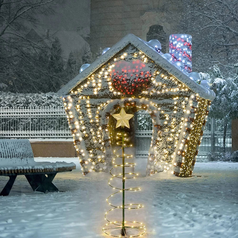 ソーラーライト|イベント・クリスマス装飾|ソーラー式クリスマスツリー型ガーデンライトセット