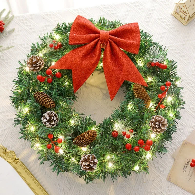 クリスマスリース|クリスマスリース 吊り下げオーナメント 松ぼっくり付き