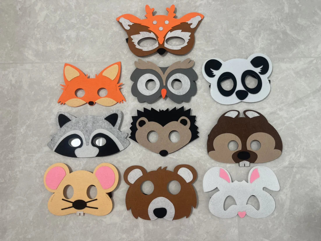 イベント・ハロウィングッズ|ジャングルアニマルフェルトマスク(子供用)