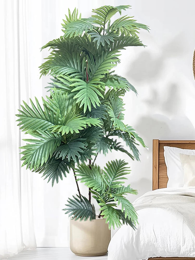 70~150cm・大型人工ヤシの木・フェイクトロピカル植物・グリーンモンステラの葉