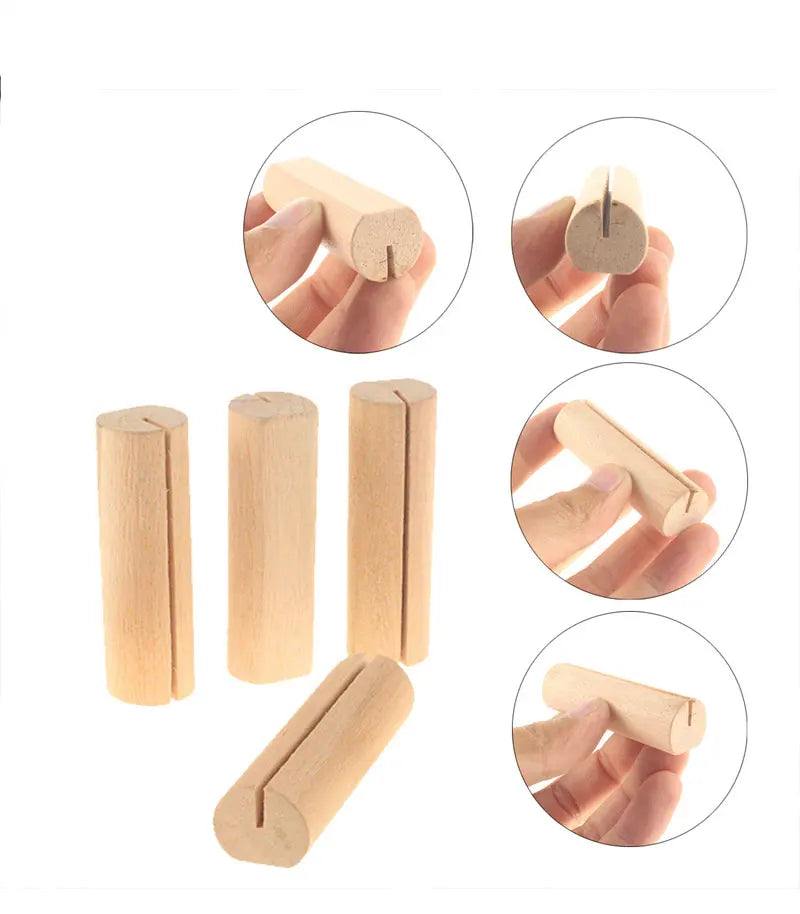 イベント・結婚式装飾|天然木製席札クリップ 写真ディスプレイ用