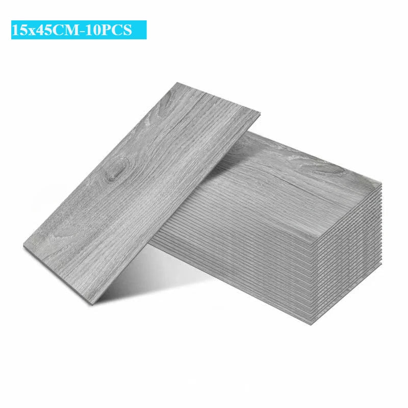 DIYフロアシート 天然木目風 床ステッカー 幅15cm x 45cm 10枚入