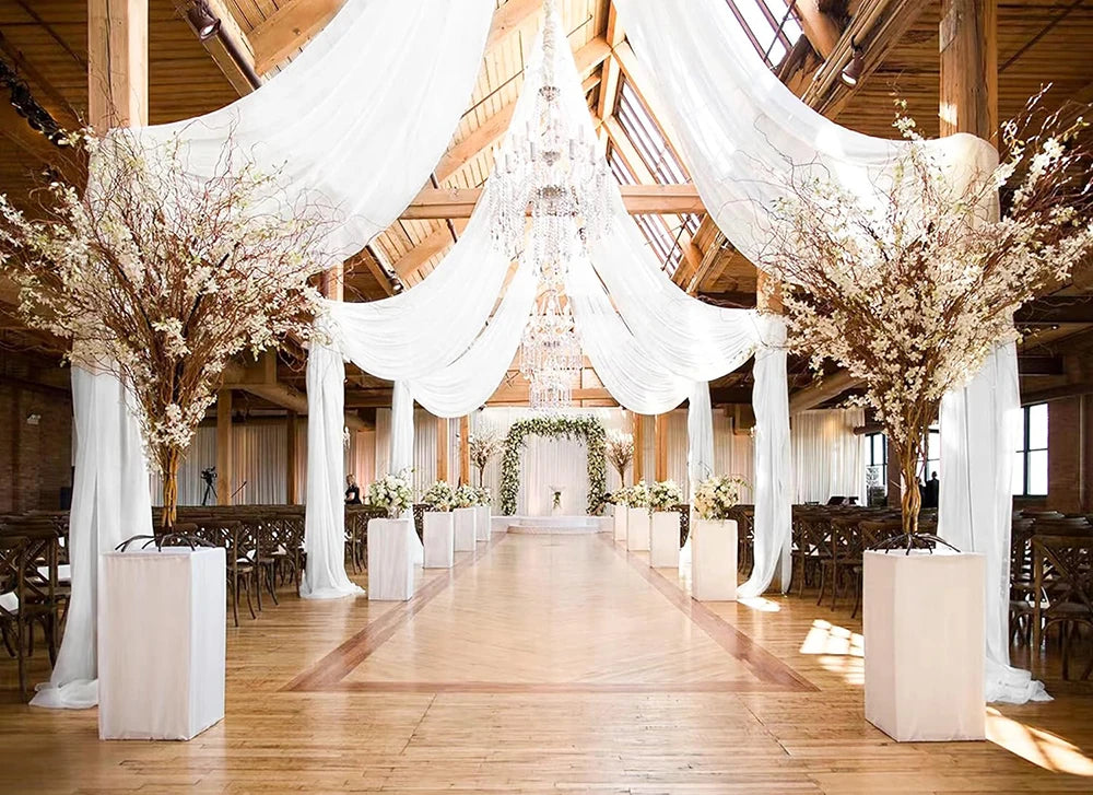 エレガントなシアーカーテン 背景デコレーション