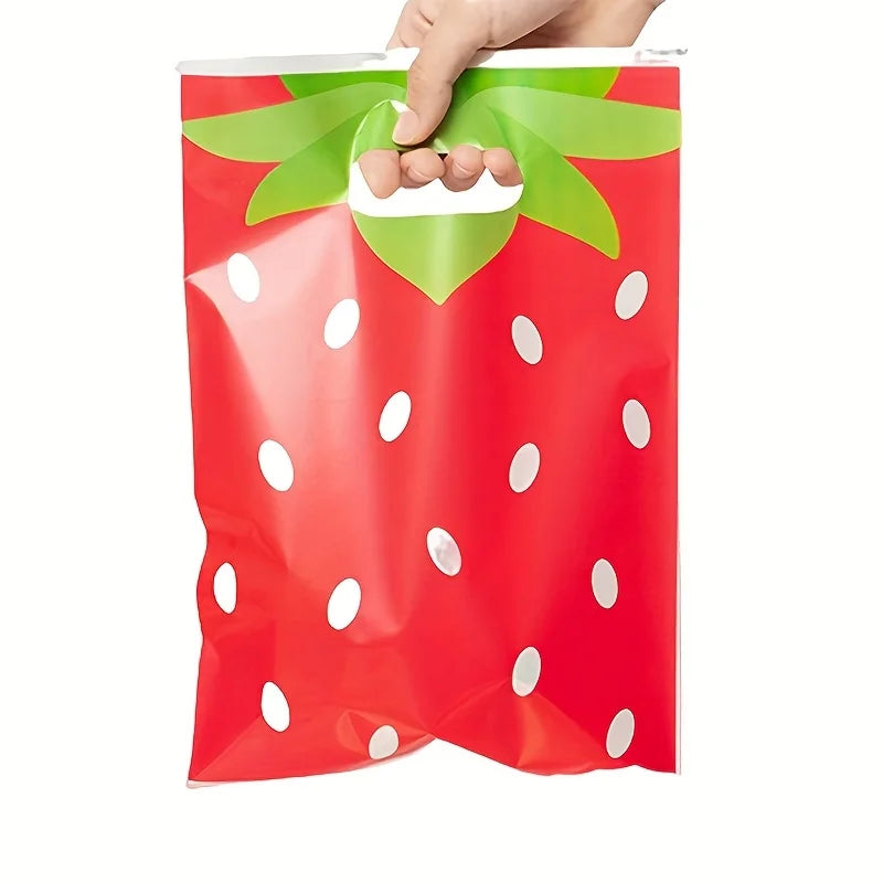 |イベント・ノベルティ用品 |ストロベリー柄 ギフトバッグ 30枚セット | W16.5×H25c