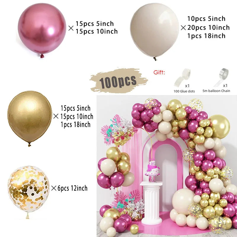 レトロピンク&ホワイトバルーンガーランドキット