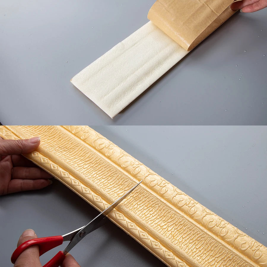 壁面装飾 幅木風粘着ボーダーシート 幅10㎝x230㎝ 衝撃吸収 XPEフォーム