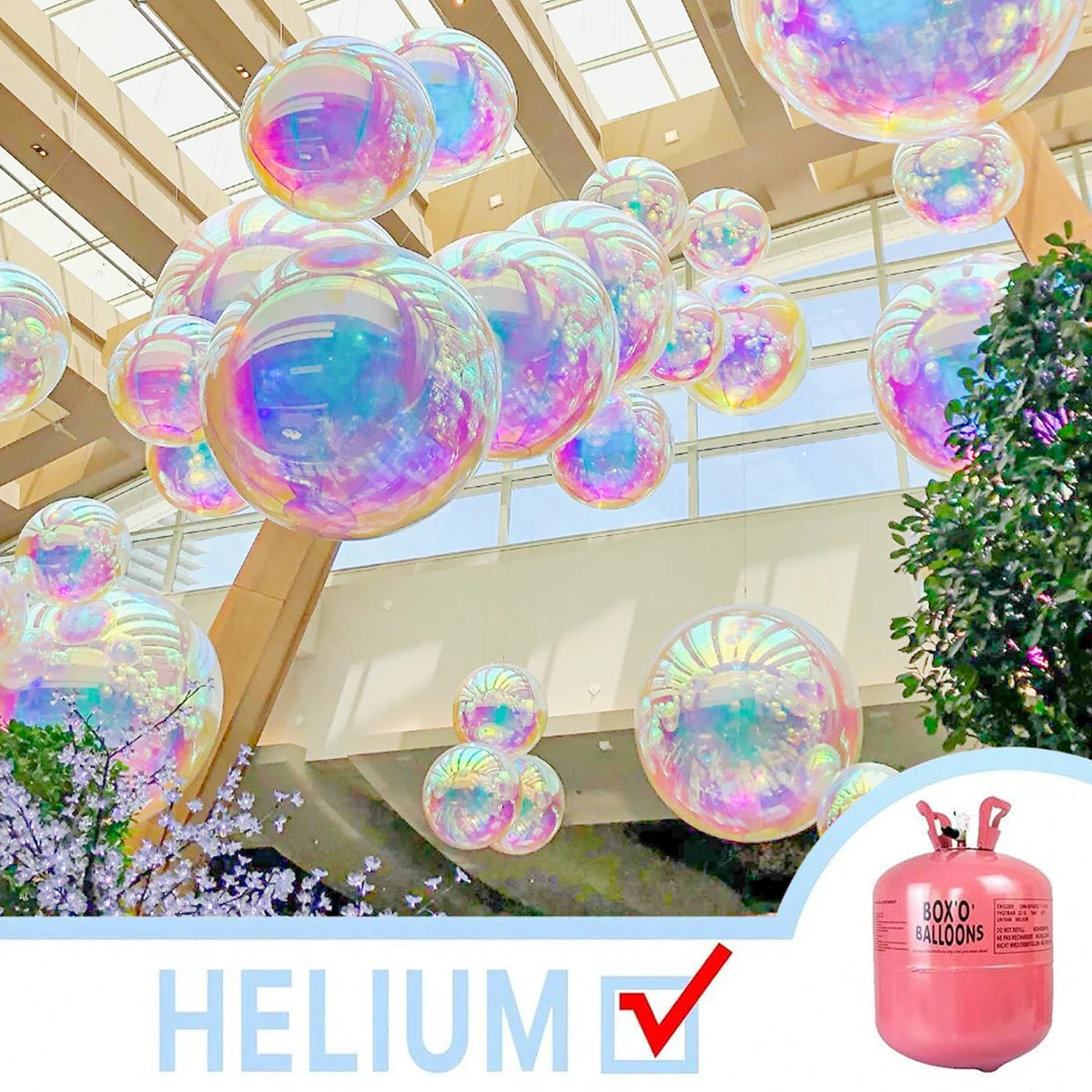 イベント・バルーン装飾 |レインボーカラーホロバルーン| 1/3/5個