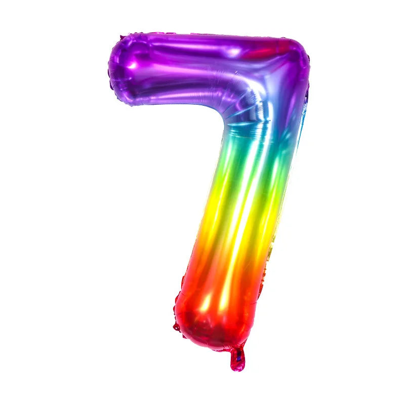 イベント・クリスマス装飾|グラデーションレインボー数字バルーン(ナンバーバルーン)