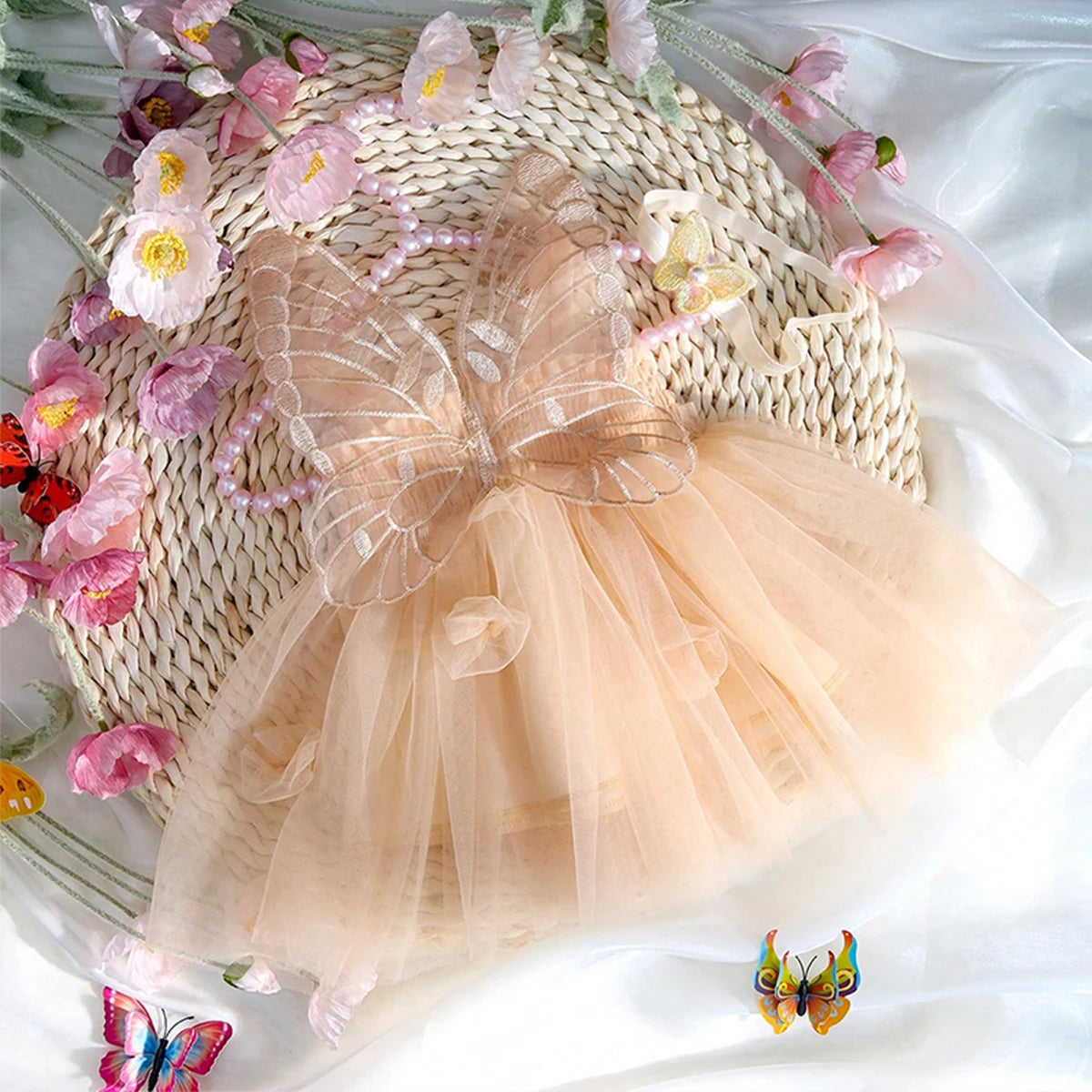 イベント・ハロウィングッズ|新生児用のイベントにぴったり!天使風ドレスセット