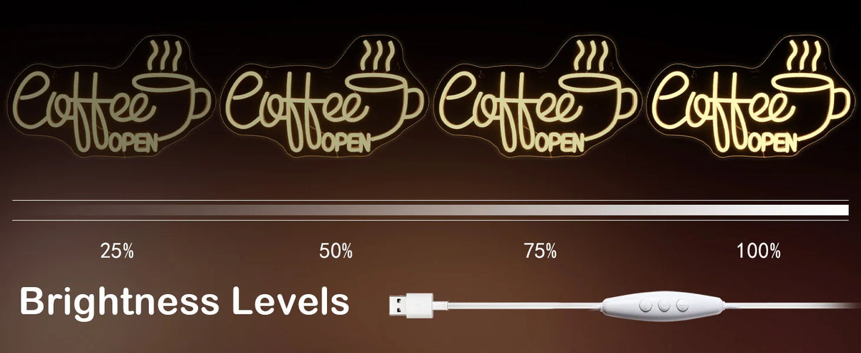 Coffee OPEN LEDネオンサイン(ネオン看板)