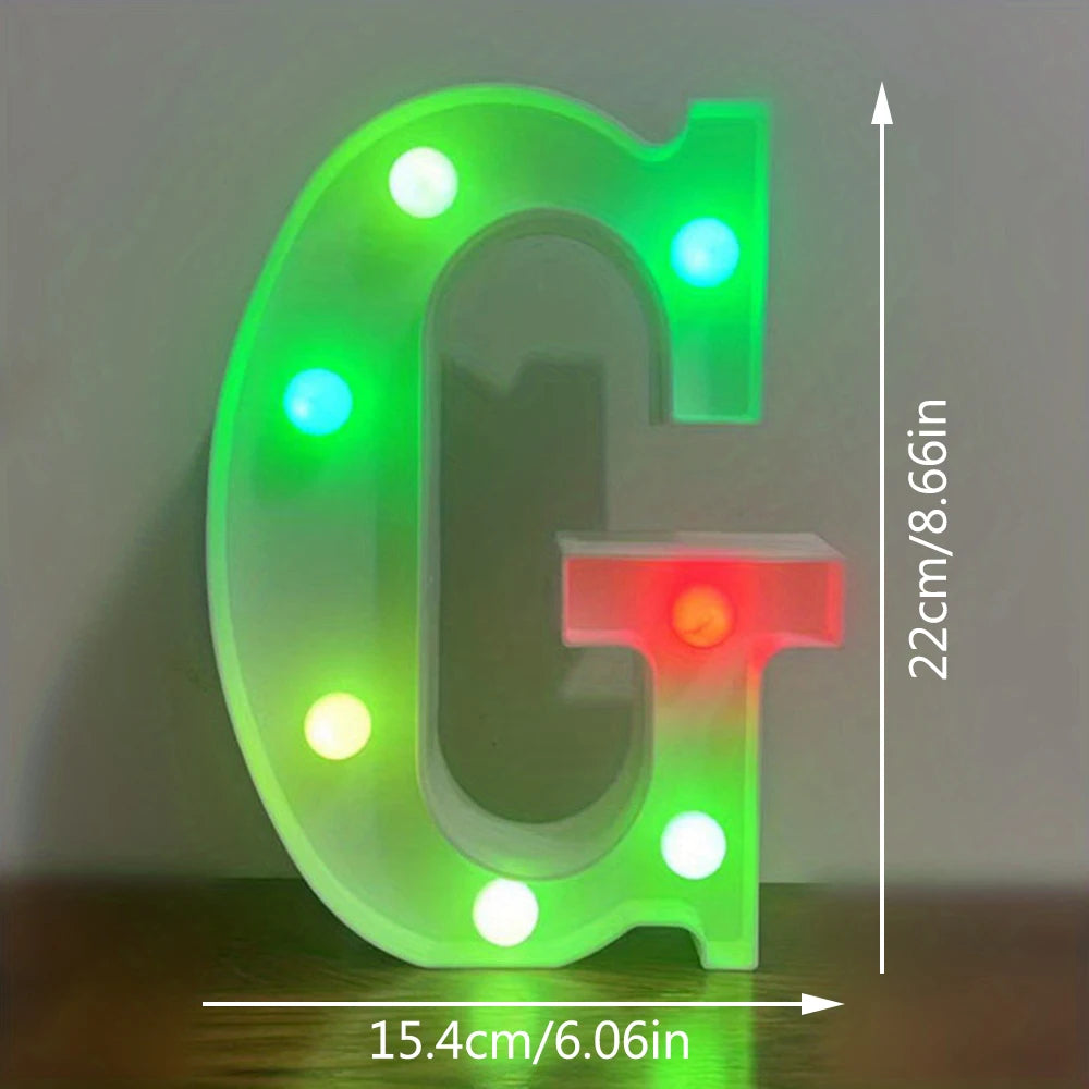 【LED装飾】LEDライト・デコレーションライト(アルファベット/数字)マルチカラー 22cm