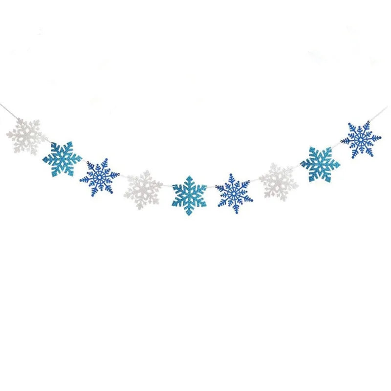イベント・クリスマス装飾|スノーフレークテーマの誕生日&クリスマス旗