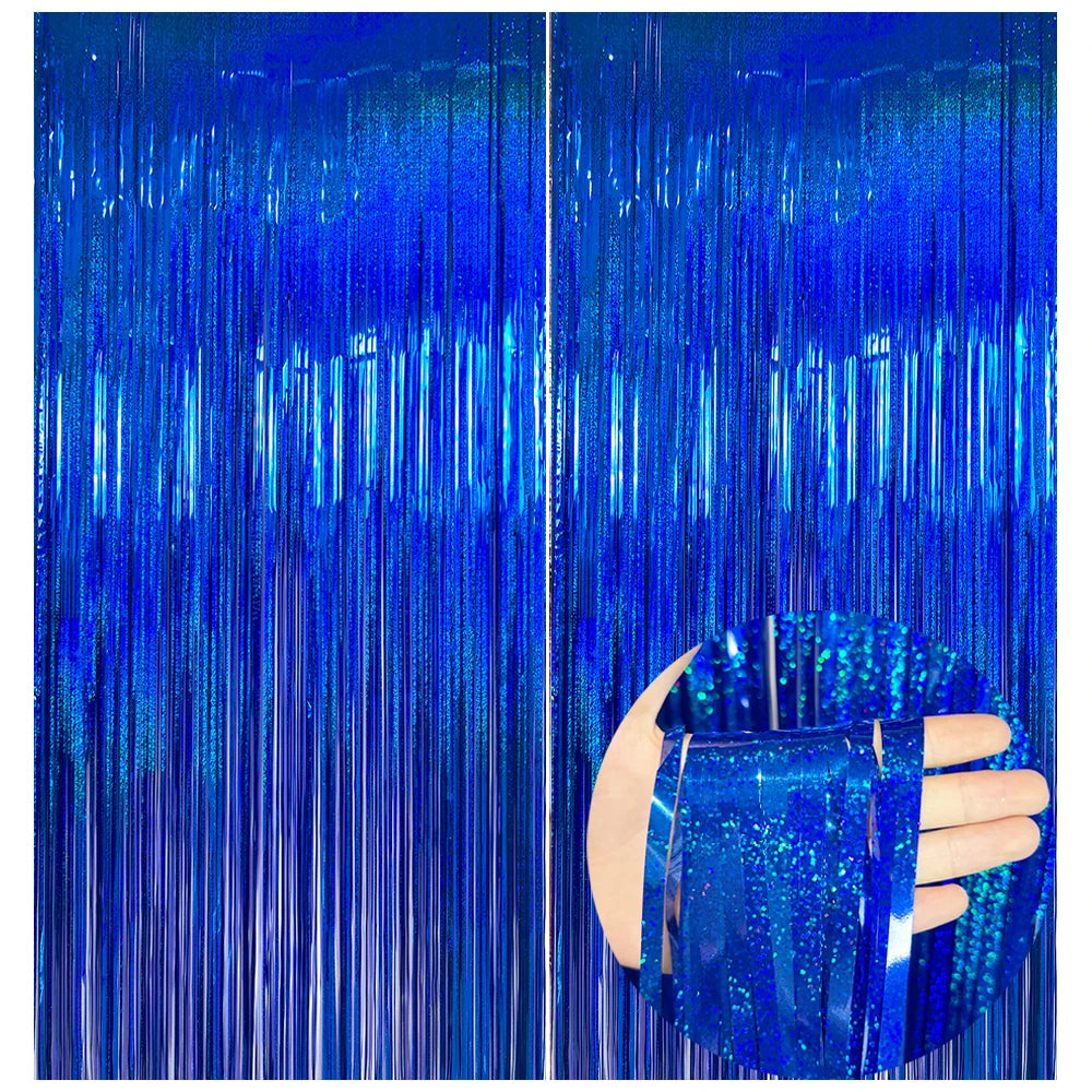 パーティー・インテリア装飾 キラキラ!カーテン 波型/ストレート型 2種類