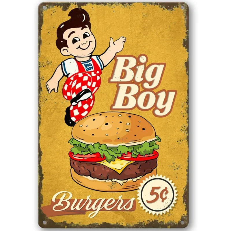 ファーストフードヴィンテージブリキ看板