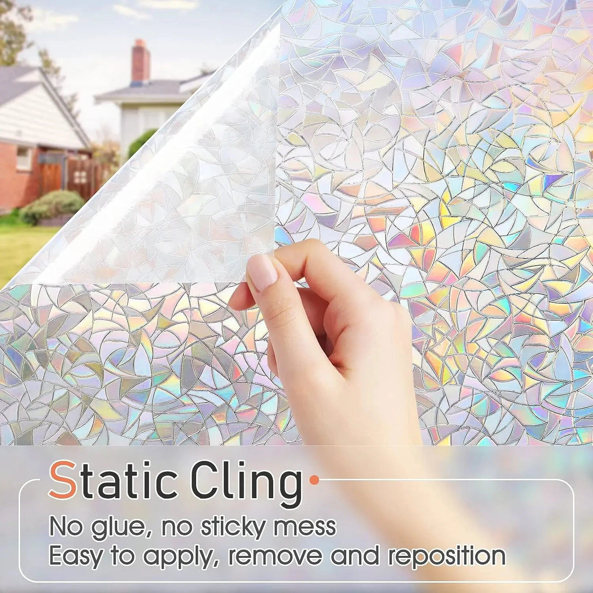 【UVカット・静電気吸着】すりガラス窓風フィルム(レトロ幾何学柄5パターン)