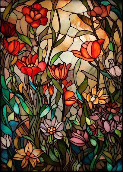 ステンドグラス教会風 ウィンドウフィルム(UVカット・静電気吸着タイプ)